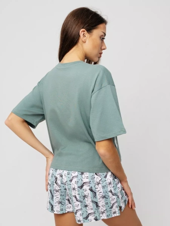 Пижама женская с шортами большие размеры хлопок