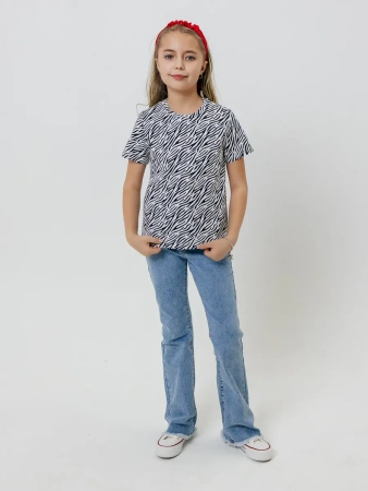 Футболка для девочки с принтом хлопок летняя пляжная