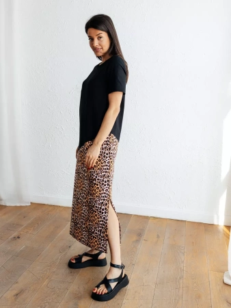 Платье женское леопардовое больших размеров длинное