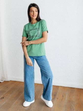 Футболка базовая хлопок с принтом больших размеров