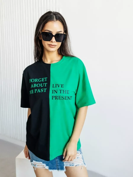 Футболка с принтом оверсайз больших размеров ФК531