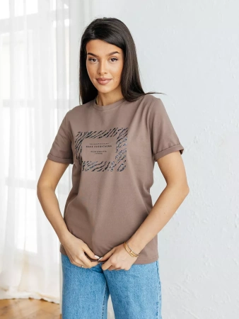 Футболка базовая хлопок с принтом больших размеров