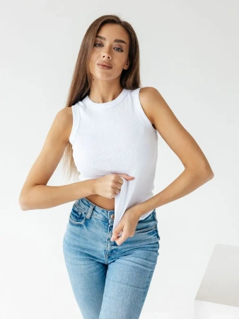 Топ под пиджак в рубчик спортивная майка МК558