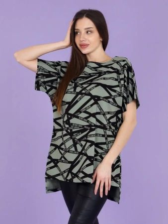 Туника женска оверсайз домашняя с принтом платье