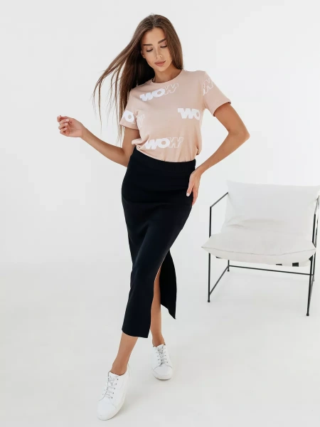 Футболка с принтом больших размеров новогодняя ФК561