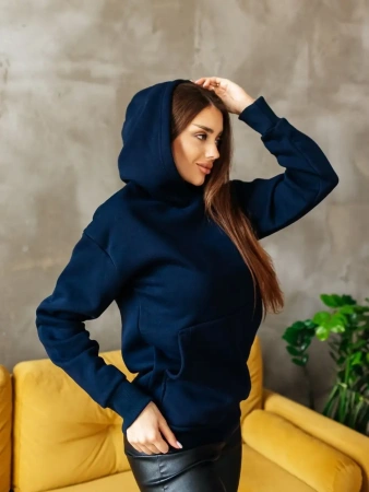 Однотонное худи с начесом