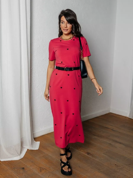 Платье женское трикотажное больших размеров длинное ПЛК609