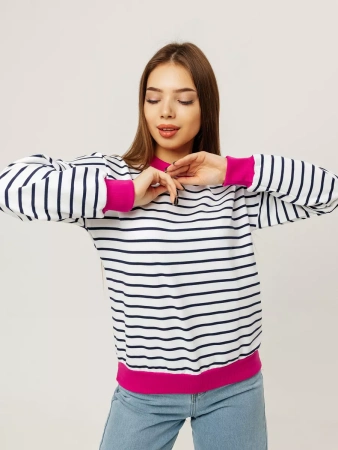 Кофта в полоску нарядная больших размеров джемпер