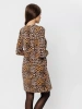 Платье женское леопардовое футер теплое нарядное ПЛФ591