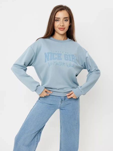 Свитшот женский толстовка больших размеров кофта ДФ579