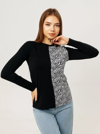 Лонгслив женский облегающий с принтом дк573