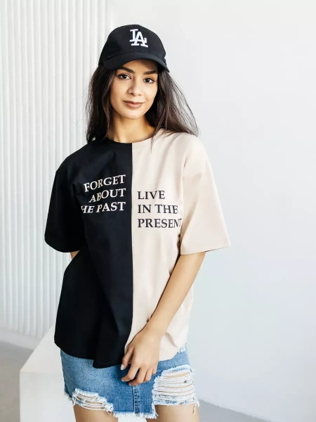 Футболка с принтом больших размеров спортивная ФК531