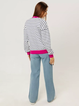 Кофта в полоску нарядная больших размеров джемпер