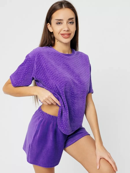 Пижама женская с шортами комплект велюровый