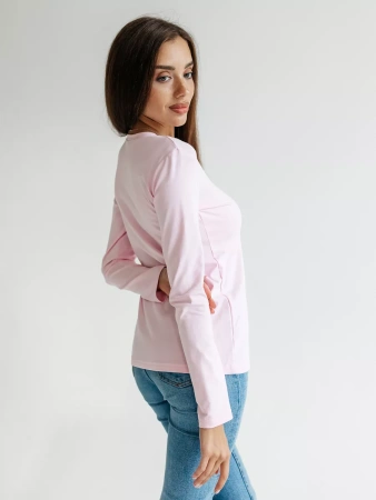 Лонгслив женский облегающий розовый дк540