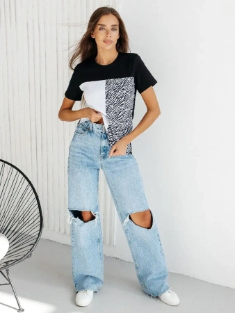 Футболка оверсайз с принтом большого размера нарядная