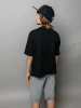 Футболка для мальчика черная оверсайз с принтом подростковая