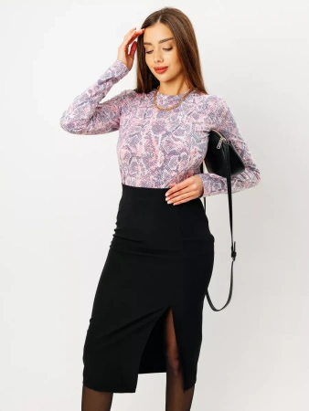 Лонгслив женский облегающий с принтом дк571