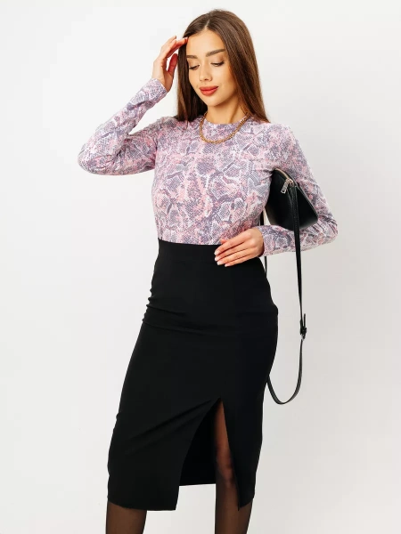 Лонгслив женский облегающий с принтом дк571