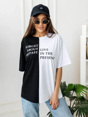 Футболка женская оверсайз с принтом больших размеров ФК531