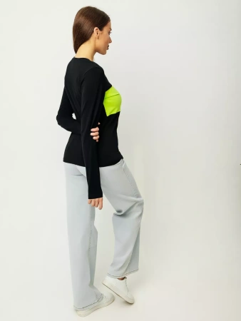 Лонгслив женский облегающий с принтом дк573