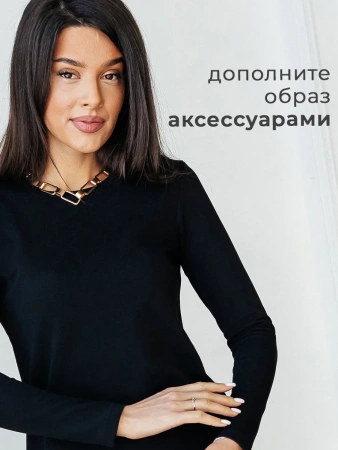 Платье черное женское трикотажное повседневное ПЛМ607