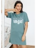 Хлопковая ночная сорочка с надписью