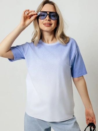 Футболка женская нарядная больших размеров хлопок