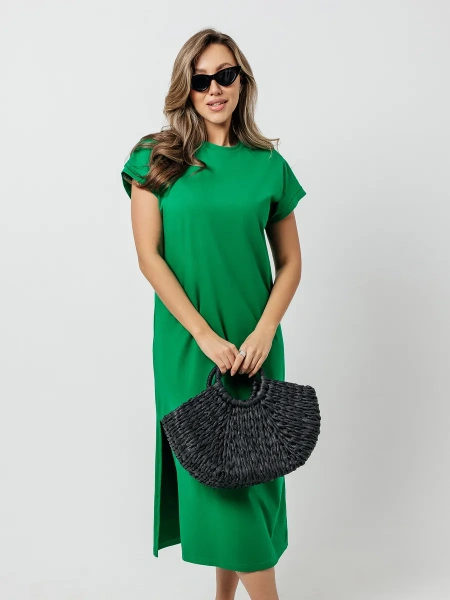 Платье женское летнее трикотажное больших размеров длинное