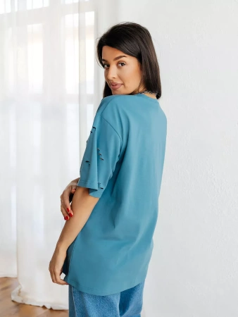 Футболка оверсайз большого размера с дырками