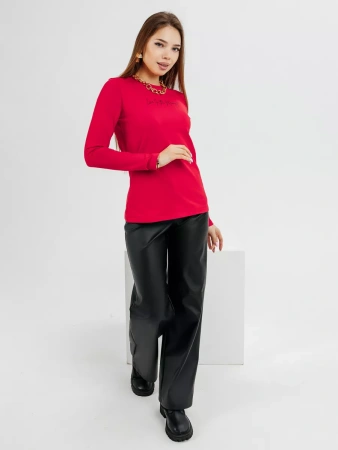 Лонгслив женский облегающий с принтом нарядный ДК589