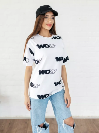 Футболка оверсайз нарядная одежда с принтом больших размеров