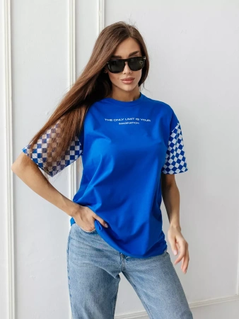 Футболка оверсайз с принтом длинная