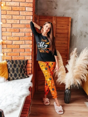 Пижама с брюками хлопок домашний костюм