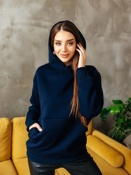 Однотонное худи с начесом