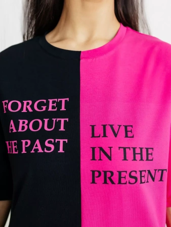 Футболка нарядная оверсайз с принтом больших размеров ФК531