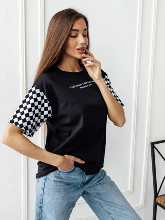 Футболка оверсайз с принтом длинная