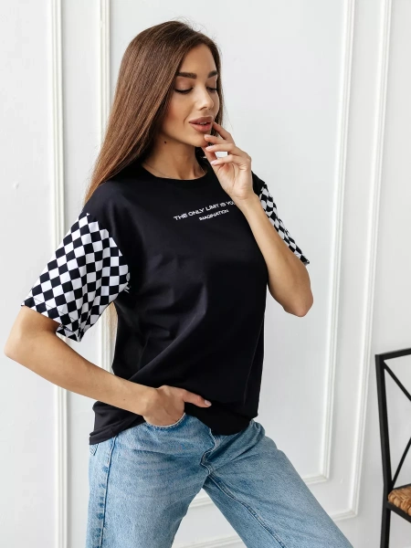 Футболка оверсайз с принтом длинная