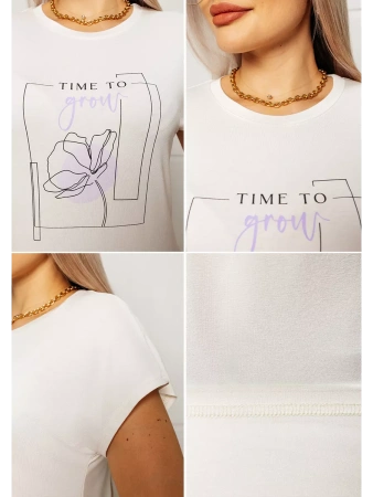 Футболка большого размера с принтом праздничная