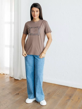 Футболка базовая хлопок с принтом больших размеров