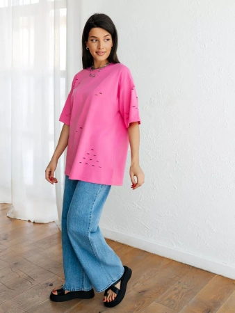 Футболка оверсайз большого размера с дырками