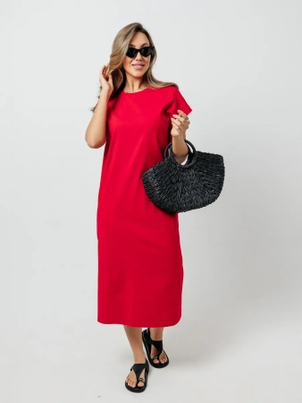 Платье женское летнее трикотажное больших размеров длинное