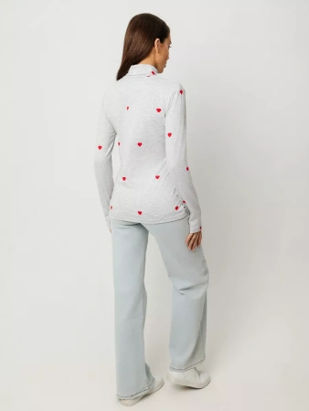 Водолазка женская облегающий лонгслив с принтом ДК572