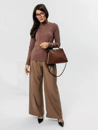 Водолазка женская облегающий лонгслив с принтом ДК572