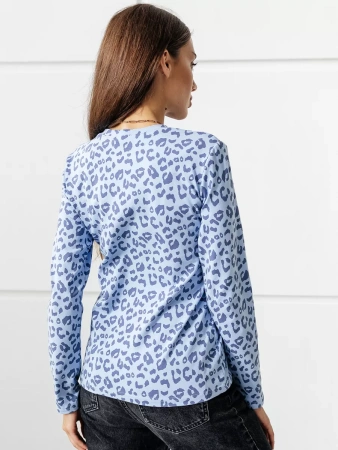 Лонгслив леопард женский облегающий с принтом дк571