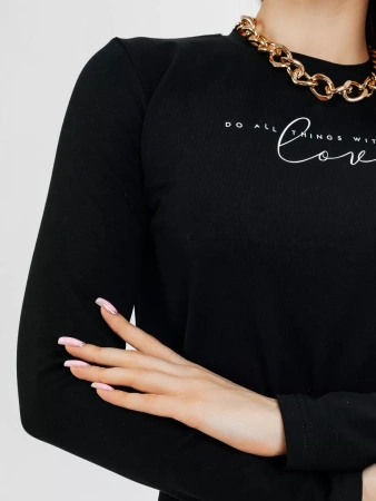 Лонгслив женский облегающий с принтом нарядный ДК589