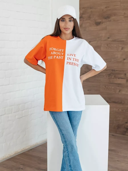 Футболка с принтом оверсайз больших размеров