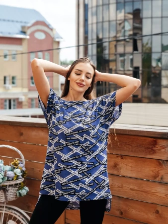 Туника женска оверсайз домашняя с принтом платье