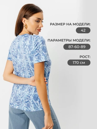 Футболка прямая с принтом хлопок больших размеров ФК561