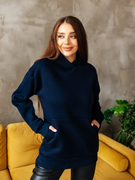 Однотонное худи с начесом